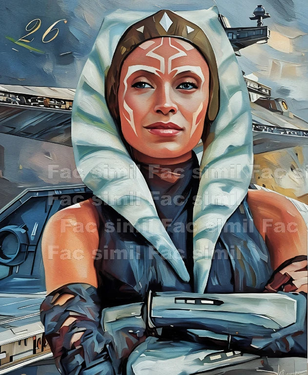 45x55 cm.  Star Wars Ahsoka - edizione limitata 5/30 con certificato