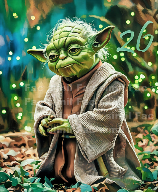 45x55 cm.  Star Wars Yoda- edizione limitata 5/30 con certificato