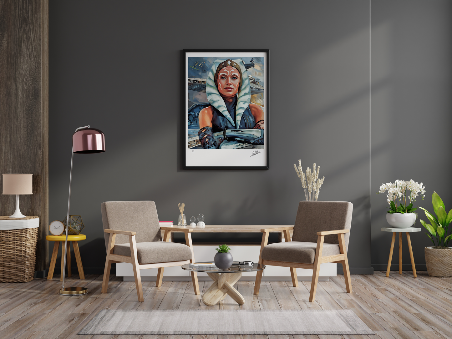 45x55 cm.  Star Wars Ahsoka - edizione limitata 5/30 con certificato