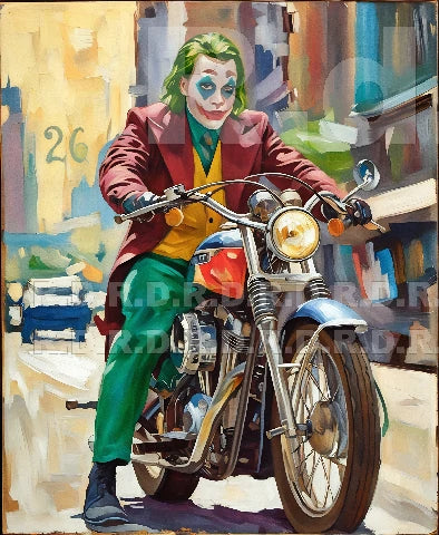 45x55 cm. Joker in moto - edizione limitata 3/30 con certificato di autenticità